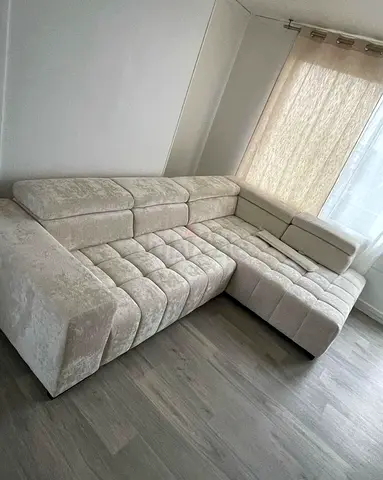 Modern Boucle Fabric Sofa with Cushions