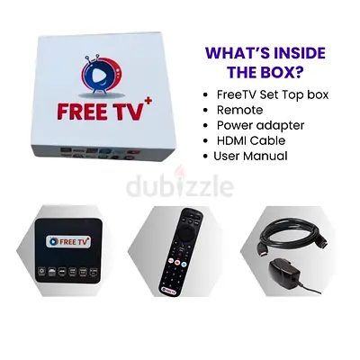 FreeTV+ Android Set-Top Box with Remote, HDMI Power Adapter. Brand New Wifi TV Box Free delivery