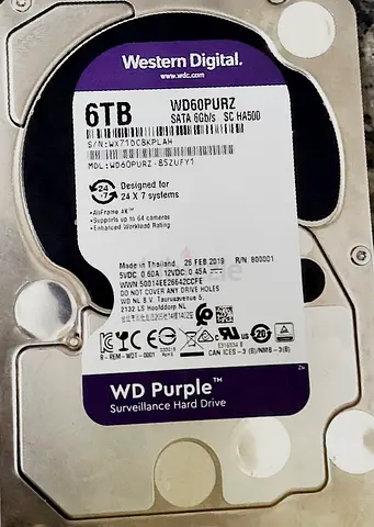 Western Digital WD Purple 6TB Surveillance HDD (SATA 6Gb/s)