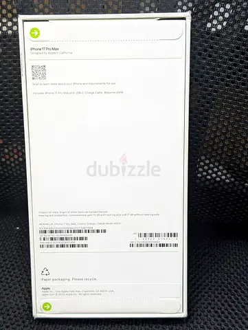 BRAND NEW NON-ACTIVE iPhone 17 Pro Max – 256GB – Unlocked
One year warranty available