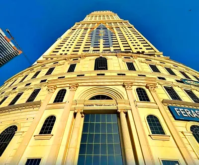 For sale: A luxurious apartment in the Majestic Tower in Al Taawun, featuring a spacious layout, modern finishes, and a completely renovated interior