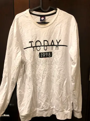 White Long Sleeve Sweatshirt with Today 1998 Graphic
