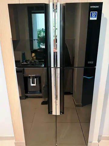 Hitachi Elegant Black Glass Refrigerator – 4 Door Design