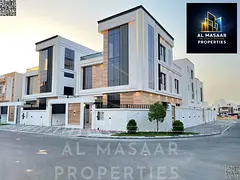 Corner villa for sale in Al Yasmin | 5 master bedrooms | 2 floors + roof | Bank financing available