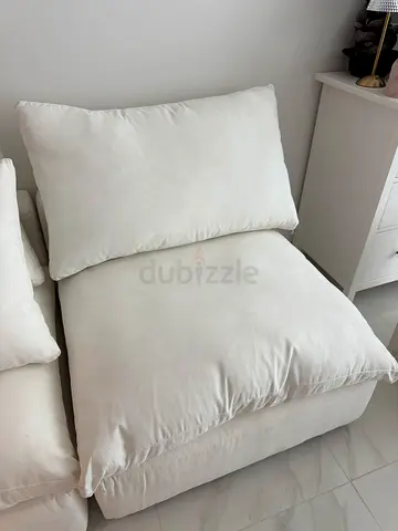 Comfortable White Fabric Modular Sofa Seating