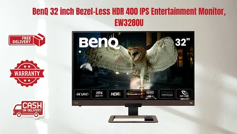BenQ 32 inch Bezel-Less HDR 400 IPS Entertainment Monitor, EW3280U