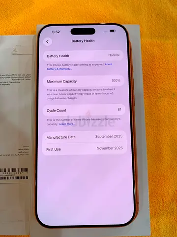 iPhone 17 Pro max 256gb 100 battery health 81cc