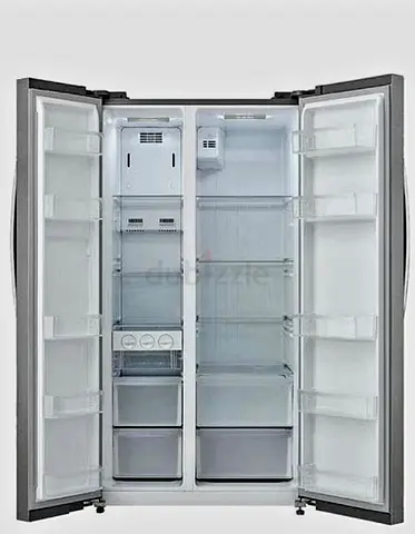 Panasonic Side-by-Side Refrigerator - Stainless Steel, Good Condition
