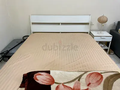 Double Bed Frame and Mattress 2 Side Tables/Lamps Dressing Table