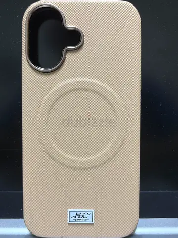 iPhone 16 Beige magnetic wireless charging compatible phone case with camera cutout
