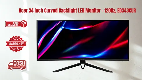 Acer 34 inch Curved Backlight LED Monitor - 120Hz, ED343CUR