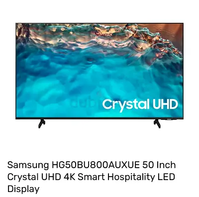 Samsung 50 Crystal UHD 4K Smart TV (Hospitality Model HG50BU800AUXUE)