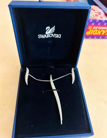 Swarovski delicate necklace with matching earrings - like new