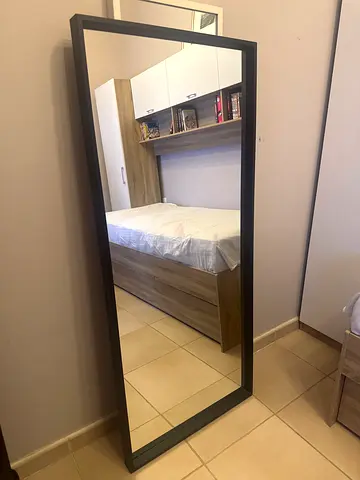 Full-Length Wall Mirror with Black Frame - Good Condition 65 width and 150 height