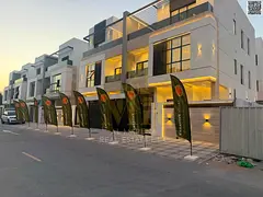 Luxury two-story villa with a rooftop terrace, located behind the Saudi German Hospital and near a s