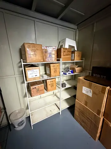 Metal shelves