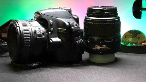 Nikon D3200 with Kit lens and Nikon 50MM F1.8 lens