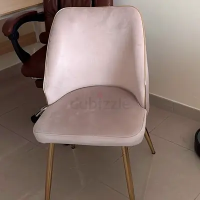 Velvet Dining/Accent Chair with Gold Legs - beige (careempay / bank transfer only)