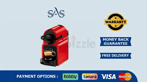 Nespresso Inissia Coffee Capsule Machine | New | Free Delivery | Warranty | Ruby Red
