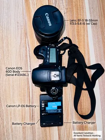 Canon EOS 60D DSLR Camera – Excellent Condition