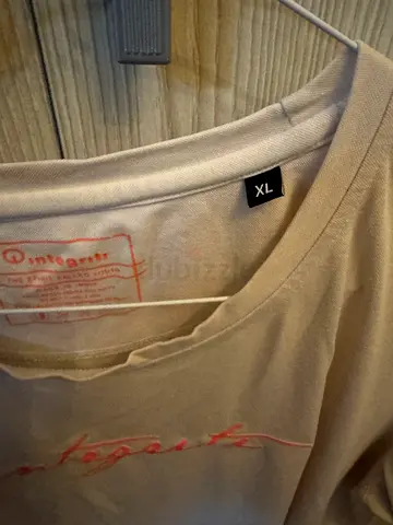 Beige XL Cotton T-shirt with Subtle Print