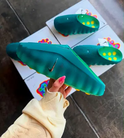 Nike Aqua Foam Slides - Teal/Green, New Condition