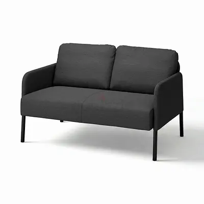 Compact 2-Seater Grey Fabric Sofa — Good Condition