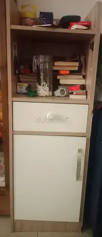 Small wooden bedside cabinet with drawer and cupboard - good condition