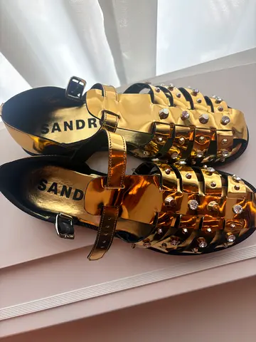 Sandro Paris gold sandals