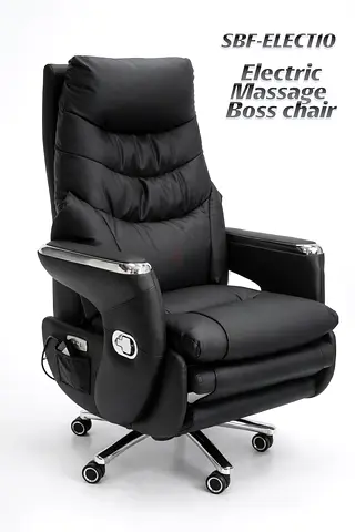 Electric Massage Boss Chair - High Back Leather Office Recliner