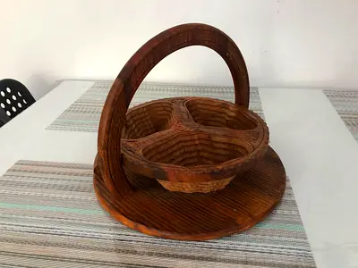 Elegant Collapsible Wooden Basket – 30 AED