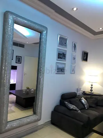 Large Decorative Full-Length Wall Mirror with Silver shine mosaic Frame
