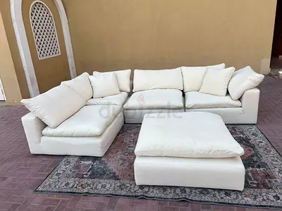 In great condition Marina home luscious Modular feather filled sofa with footstool