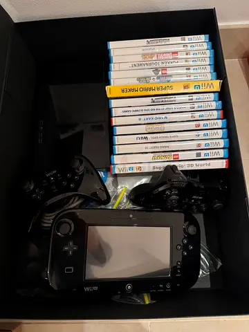 Nintendo Wii U GamePad with Two Pro Controllers and Games - Good Working Condition