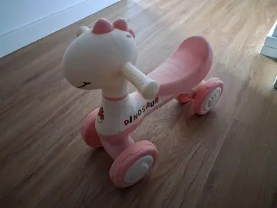 Pink Ride-On Dino Scooter for Toddlers - Good Condition