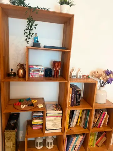 Solid Wood Modular Bookshelf / Display Unit - Light Brown Castlery