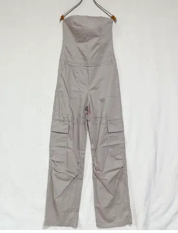Zara Tan strapless cargo jumpsuit - size XS