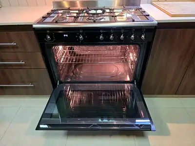 Smeg Combination Gas Electric Cooker 90cm Black