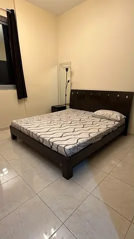 King size wooden bed frame with mattress - Good condition