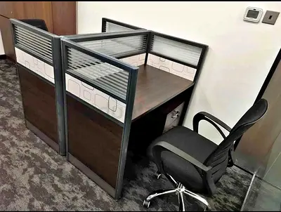 Office Workstation with Desk and Rolling Chair