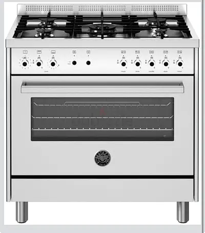 Stainless Steel 5-Burner Gas Range with Built-in Oven (Good Condition)