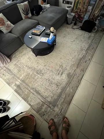 Modern living room grey Rug - good condition 340cm x 240cm