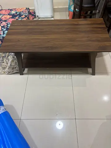 Solid Wood Coffee Table with Lower Shelf - Good Condition
