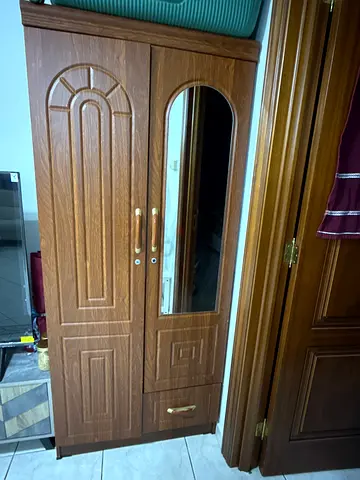 Traditional Wooden Wardrobe with Mirror