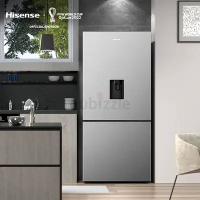 Hisense Stainless Steel Refrigerator with Bottom Freezer and Water Dispenser