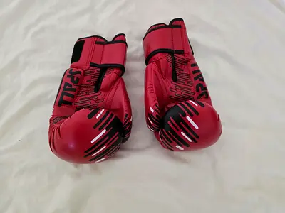 Pair of red training boxing gloves -new