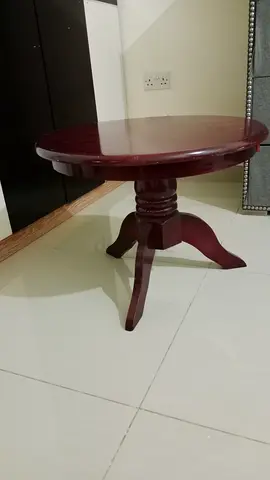 Solid Wood Round Coffee Table - Dark Mahogany Finish