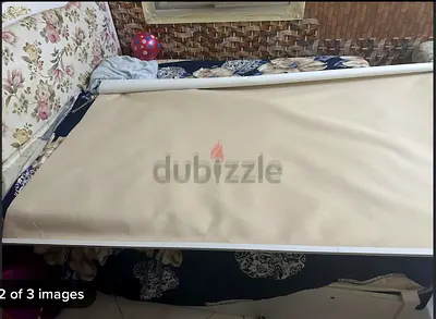 Beige Roller Window Blind - Good Condition, Ready to Install