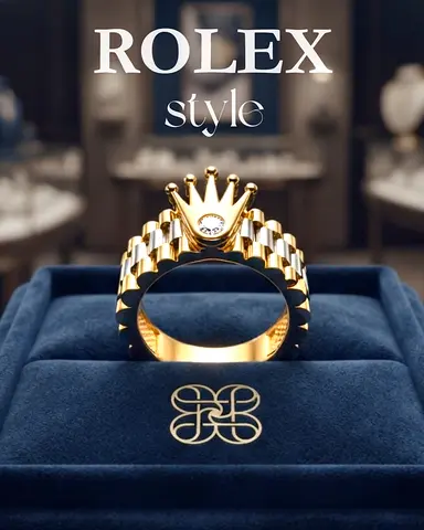 Men’s Rolex-Style Diamond Ring | 18K White Yellow Gold | IGI Certified