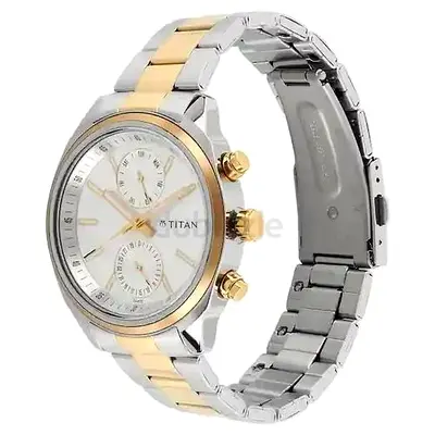 Titan Mens Two-Tone Stainless Steel Chronograph Watch